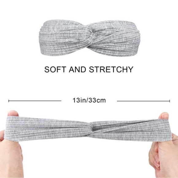 Ribbed Jersey Twist Headwrap - Dark Heather Gray - Picture 5 of 8